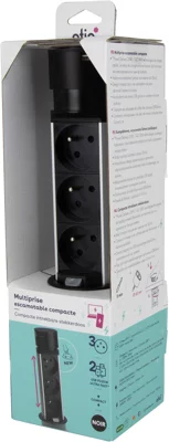 Bloc escamotable vertical 3x16A + USB