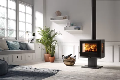 Poêle à bois ATLANTIC TRIVISON 8KW noir mat bûches 50 cm