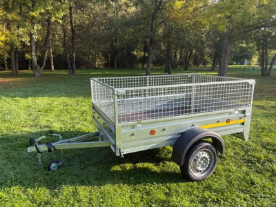 Remorque acier galvanisé CHASSIS BA2339 avec rehausse grillage - 200 x 120 x 25 cm