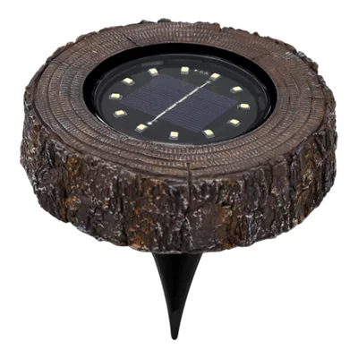 Spot solaire LED à piquer marron effet bois foncé 4000 K IP65