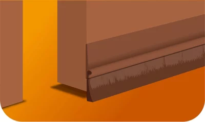 Bas de porte brosse en pvc sol irrégulier marron 0,93m