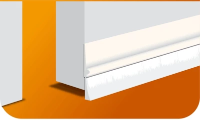 Bas de porte brosse en pvc sol irrégulier blanc 0,93m