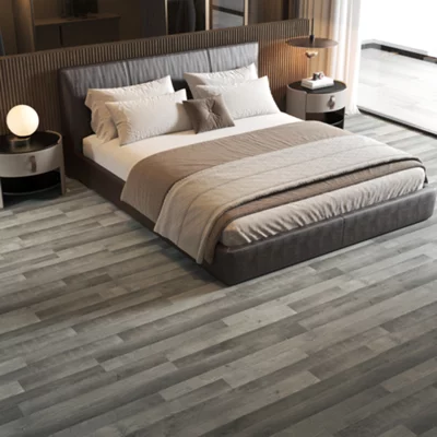 Sol PVC gris mat Ep.3,5 + 1 mm de sous-couche intégrée - 122 x 18,2 cm