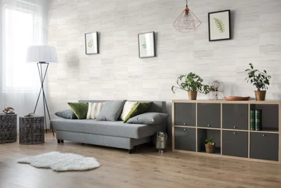 Lambris PVC effet bois blanc et gris mat - 260 CM X 35 CM ÉP. 5 MM - Grosfillex