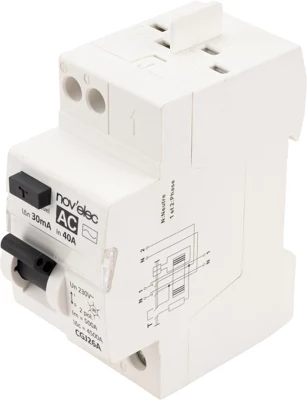 Interrupteur différentiel 30 mA 40A type A blanc