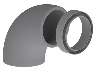 Coude 90 EPS D160 avec manchon pour chauffe-eau thermodynamique