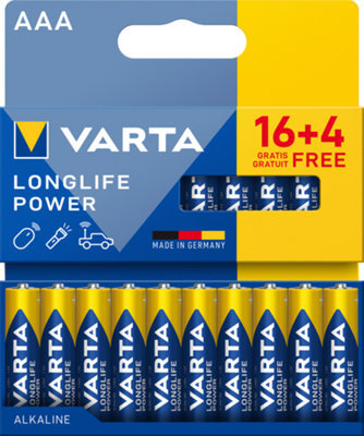 Pile LONGLIFE POWER AAA 16+4 offertes - 1,5V