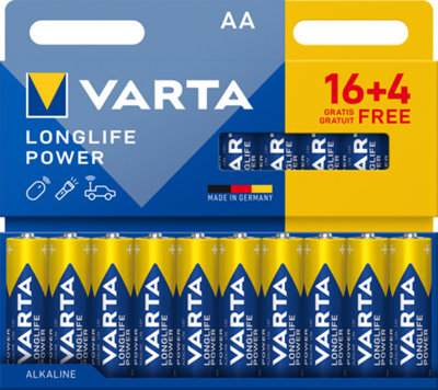 Pile LONGLIFE POWER AA 16+4 offertes - 1,5V