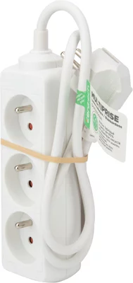 Bloc multiprise recycle 3 prises x 16A blanc - 0,75 M