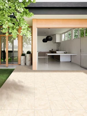 Carrelage de sol extérieur "Brehat" beige - l.34 x L.34 cm