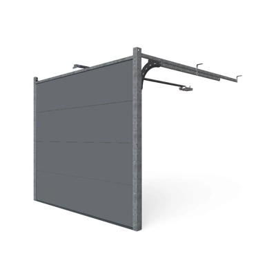 Porte de garage H. 200 x L. 240 cm. Ép. 40 mm Gris