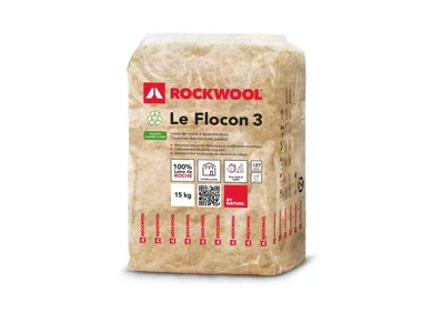 Laine de roche Le Flocon 3 - sacs de 15 Kg - Rockwool