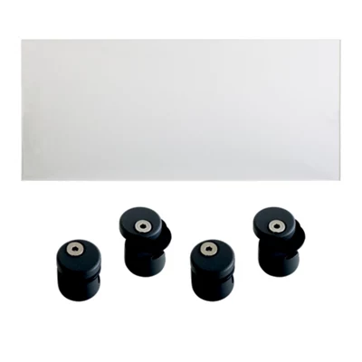 Panneau acrylique transparent 94x64 cm et 4 supports aluminium noir pour rampe Jorun