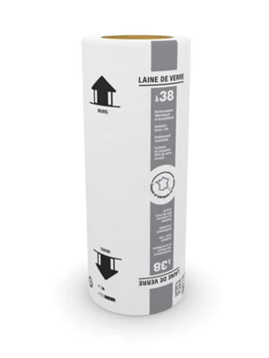Rouleau laine de verre semi-rigide 100 mm murs kraft - 5,4 x 1,2 m