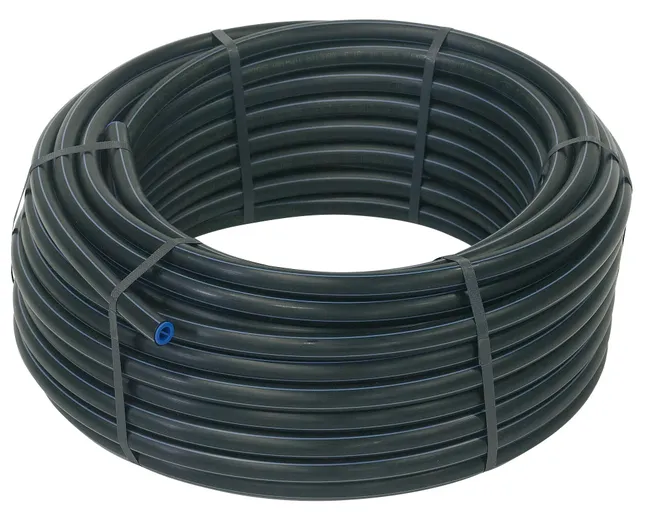 Tuyau polyéthylène trait bleu Diam. 25 mm en couronne Long.50 m