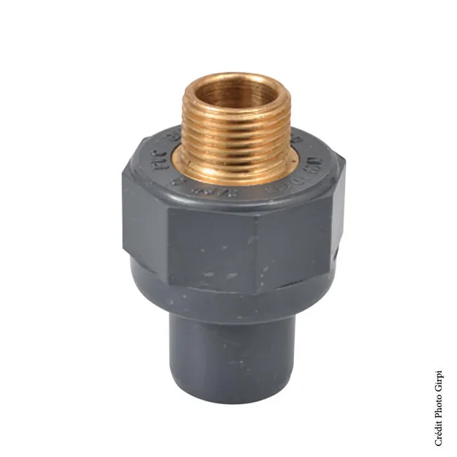 Embout avec filetage Laiton femelle/mâle - f à visser Ø32-1" PVC PRESSION
