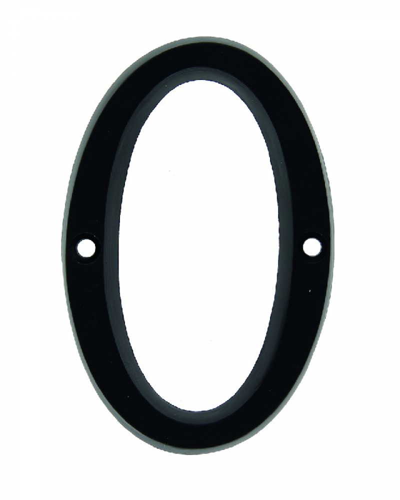 CHIFFRE 0 ZAMAK NOIR 95MM