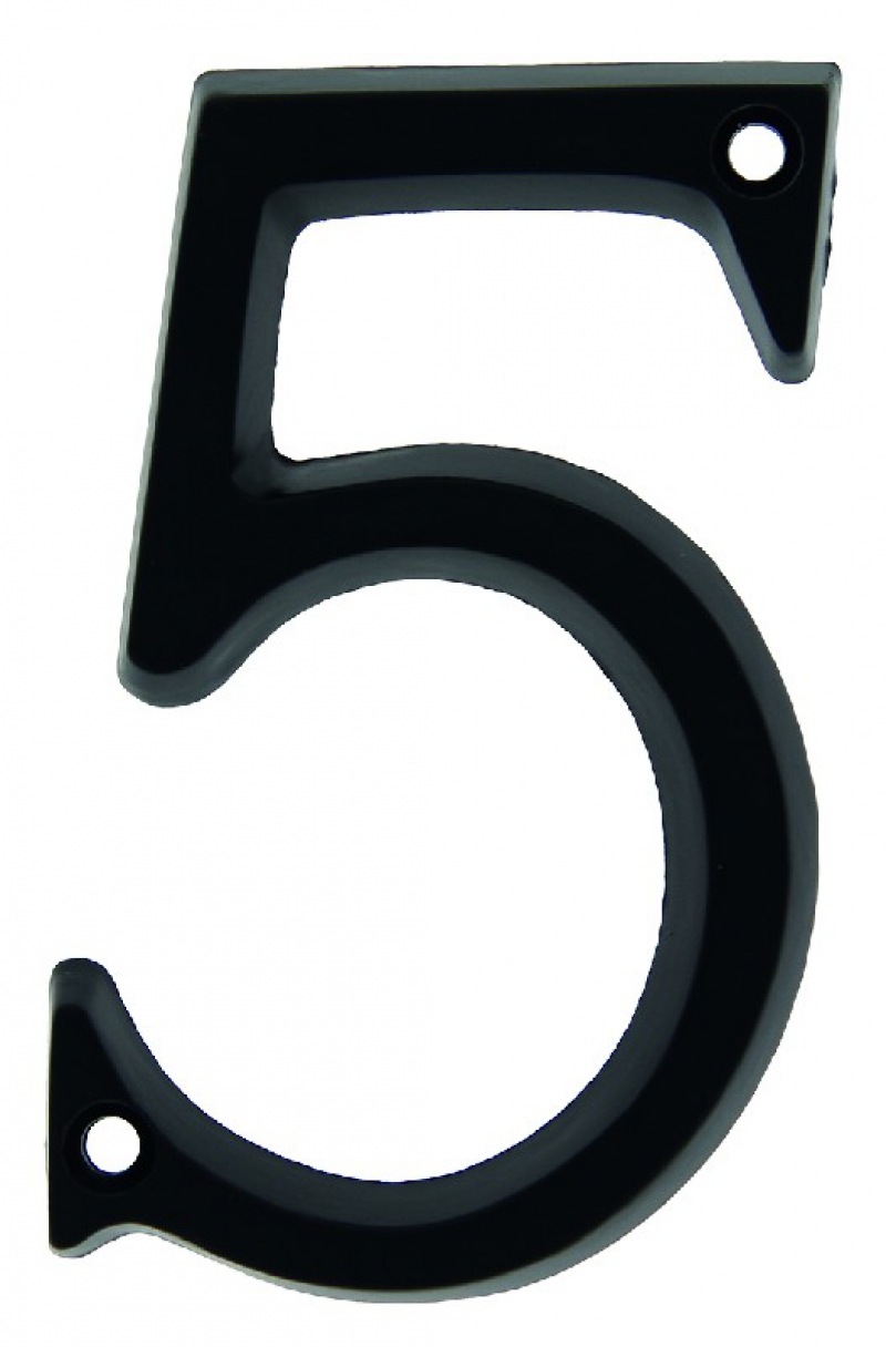 CHIFFRE 5 ZAMAK NOIR 95MM
