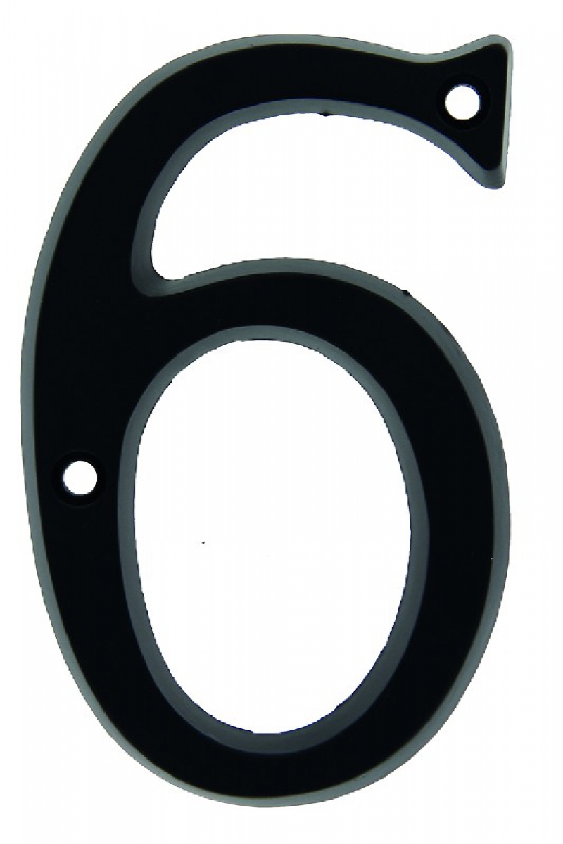 CHIFFRE 6 ZAMAK NOIR 95MM