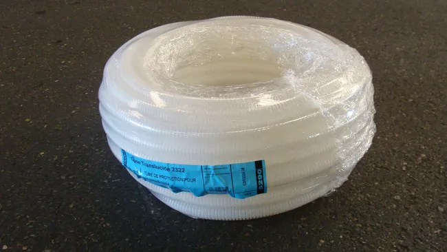 Gaine annelée translucide pour tube en cuivre Diam. 20 mm en couronne L.25 m