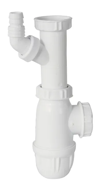 Siphon pour évier 1 cuve Diam.40 mm réglable en hauteur blanc NF - VALENTIN