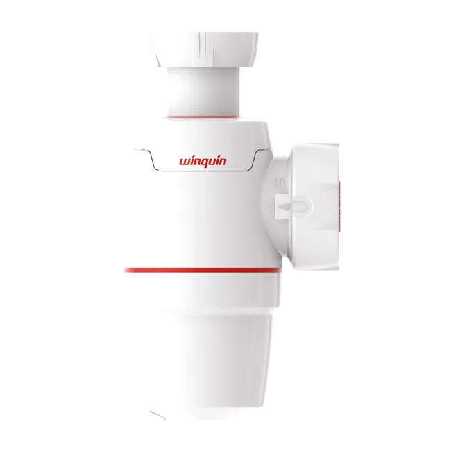 Siphon pour évier 1 cuve Diam.40 mm réglable en hauteur blanc NF - WIRQUIN Néo