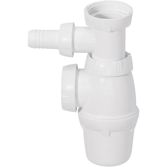 Siphon pour évier 1 cuve Diam.40 mm réglable en hauteur blanc NF - WIRQUIN
