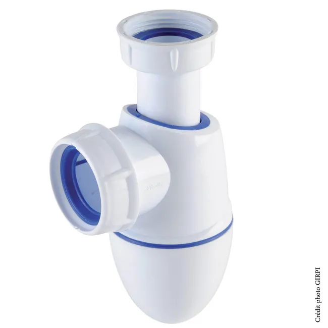 Siphon pour évier 1 cuve Diam.40 mm réglable en hauteur blanc NF - NICOLL Easyphon