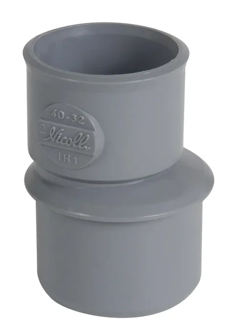 Réduction exterieure excentree évacuation PVC Male / Femelle Diam.40/32 Nicoll