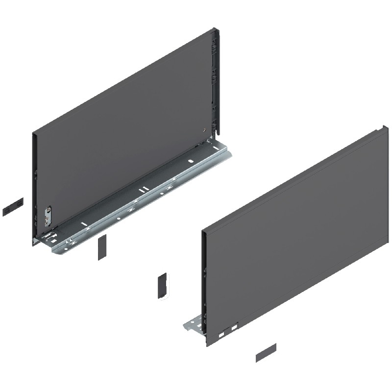 TIROIRS ET COULISSES BLUM LEGRABOX Pure Design épuré - le nouveau design LEGRABOX est en harmonie avec les tendances de vie contemporaines et offre de nombreuses possibilités de conception. Les côtés droits, à l'intérieur comme à l'extérieur, présentent une étonnante finesse de 12,8 mm et s'intègrent harmonieusement dans chaque meuble.