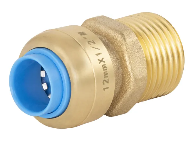 Raccord mâle M.15X21(1/2'') universel cuivre / multicouche / PER automatique Diam.12 mm - TOUT PUSH