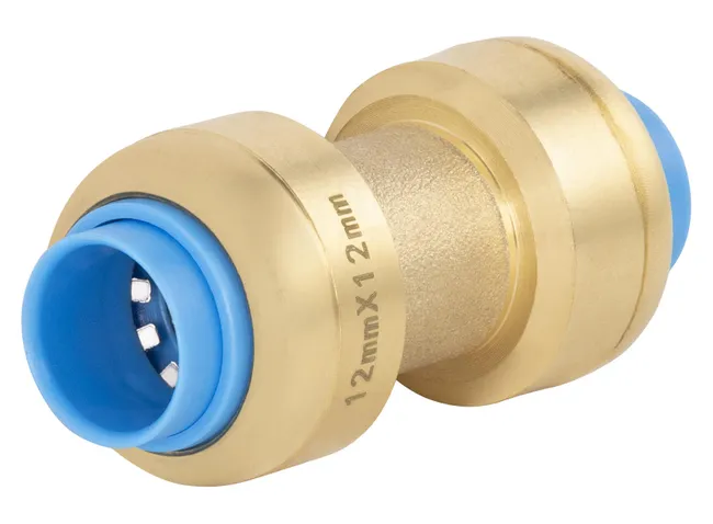 Raccord jonction égale universel cuivre / multicouche / PER automatique Diam.12 mm - TOUT PUSH