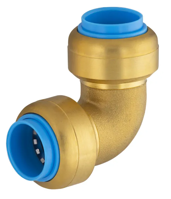 Raccord coude universel cuivre / multicouche / PER automatique Diam.16 mm - TOUT PUSH