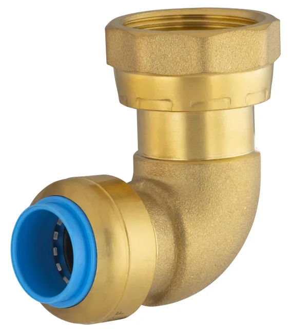 Raccord coude femelle écrou libre F.20X27(3/4'') universel cuivre / multicouche / PER automatique Diam.16 mm - TOUT PUSH