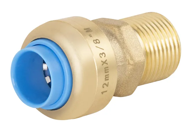 Raccord mâle M.12X17(3/8'') universel cuivre / multicouche / PER automatique Diam.12 mm - TOUT PUSH
