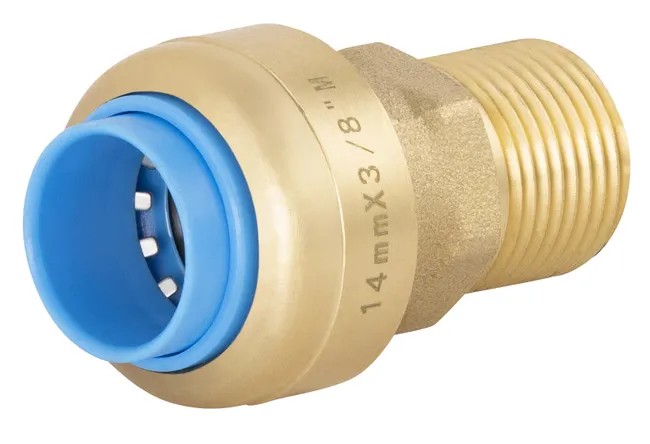 Raccord mâle M.12X17(3/8'') universel cuivre / multicouche / PER automatique Diam.14 mm - TOUT PUSH