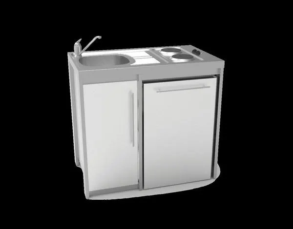 CUISINETTE METALLINE 100CM GLACIER KPAZ100T02