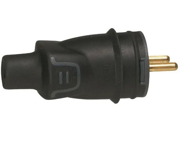 FICHE BORN.VIS 2P+T 16A CAOUTC.NOIR LEG050445
