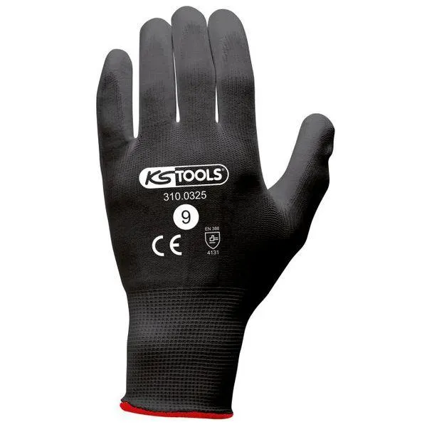 GANTS MICROFIBRE NOIR T.9 -12P- KS 310.0325