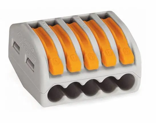 BORNE WAGO 222 MINI 5X4MM2 A LEVIER WAG222415