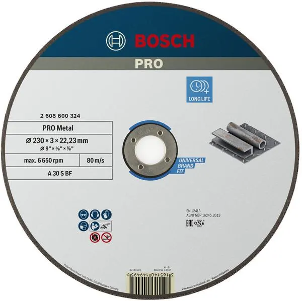 DISQUE TRONC.AC.PLT 230X3 BOSCH 2608600324