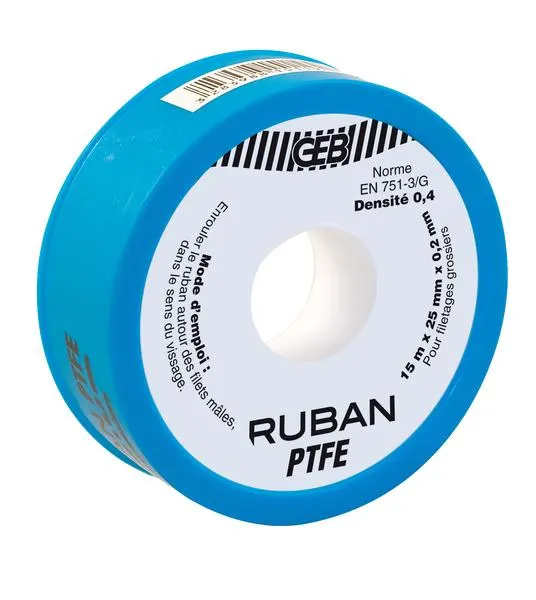 RUBAN PTFE GROS DIAM.25MMX15MX0,2MM V. 815125