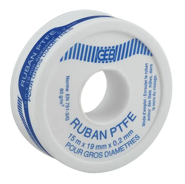 RUBAN PTFE GROS DIAM.19MMX15MX0.2MM 815252