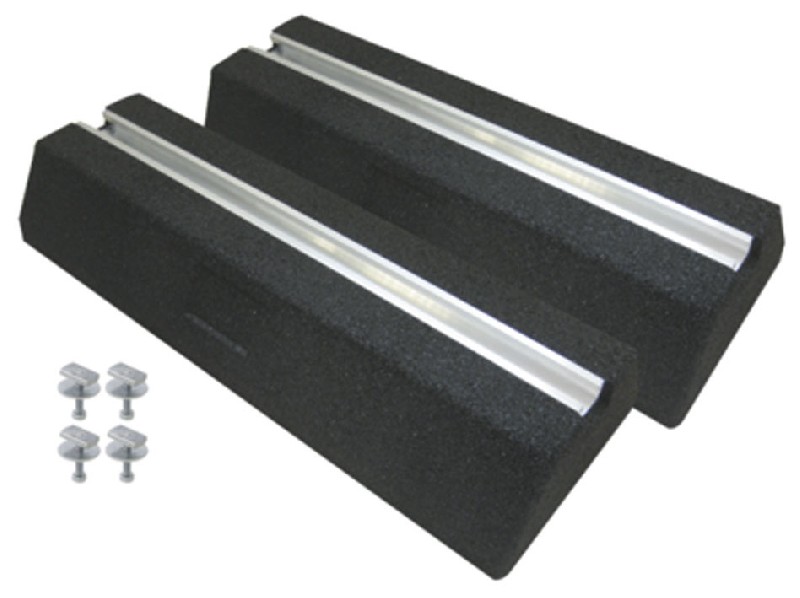 Jeu de 2 pieds supports horizontaux - longueur 400 mm (rail + 4 écrous M8)
