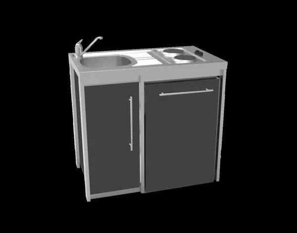 MEUBLE BAS METALLINE 100 1P+N.ANTH ABAJ100T54