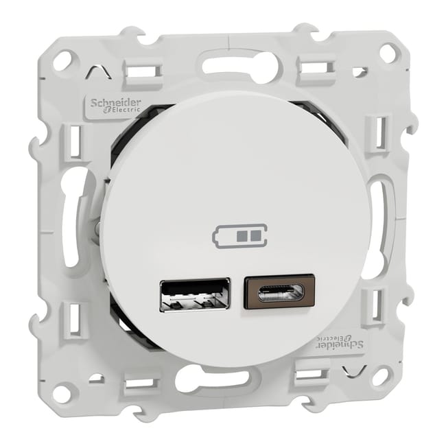 Image principale de Double prise USB ODACE - SCHNEIDER ELECTRIC