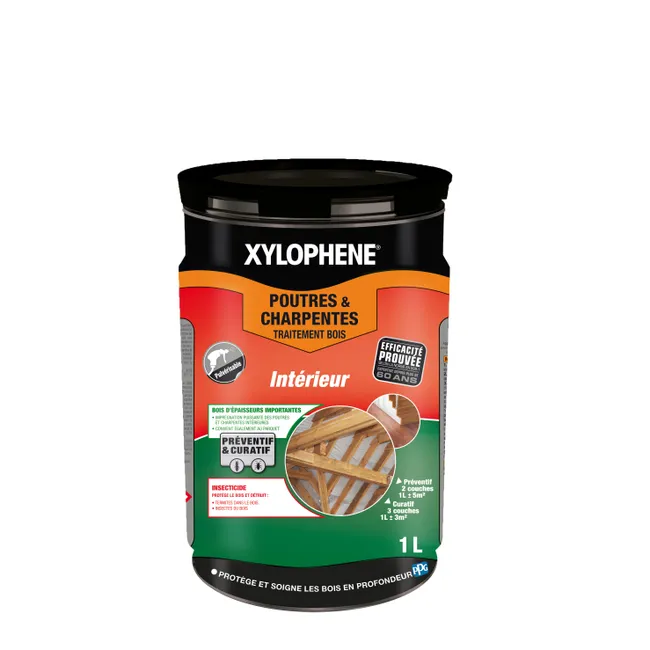 Image principale de Traitement bois poutres et charpentes interieures 1 L - XYLOPHENE