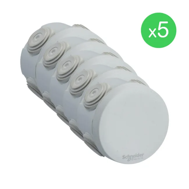 Image principale de Lot de 5 boites de dérivation IP 55 Daim 60 mm Prof 40 mm -  SCHNEIDER