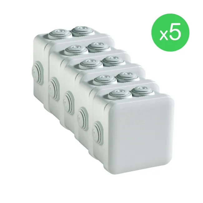 Image principale de Lot de 5 boites de dérivation 80 x 80 mm Prof 45 mm IP55- SCHNEIDER ELECTRIC