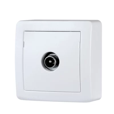 Prise TV simple complète saillie Schneider Electric Alréa blanc